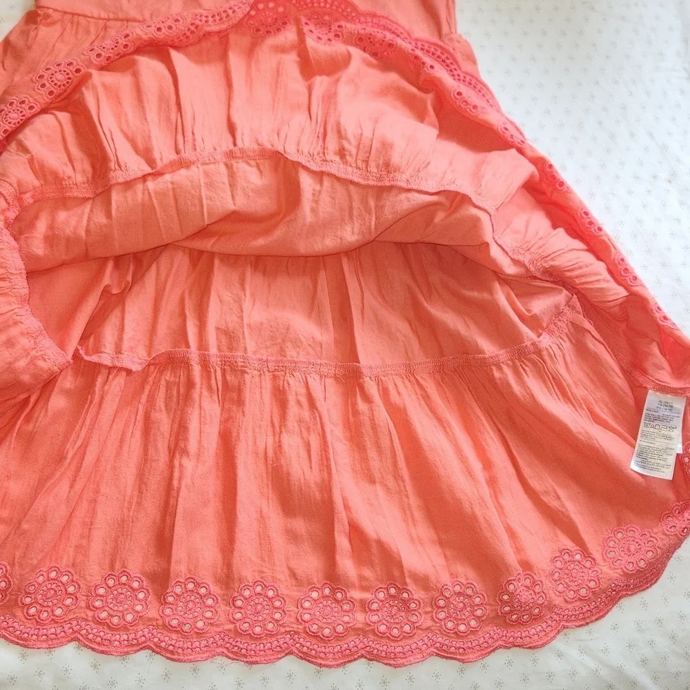 Old Navy Pink Ruffled Eyelet Tiered Sundress Big Girls size XL (14/16)